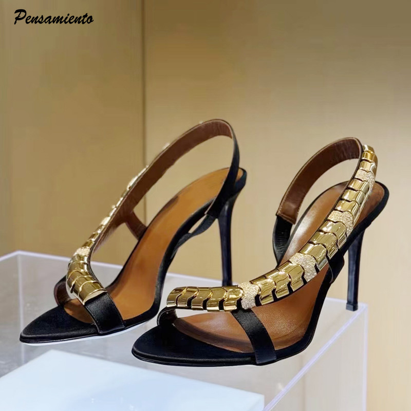 Women'S Fashion Q - Luxury Rhinestones Sequined Satin Women Gladiator