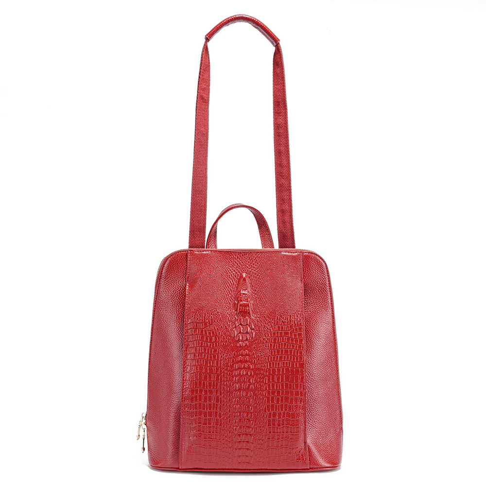 Women'S Fashion Magazines - Zency 100% Genuine Leather Dark Red