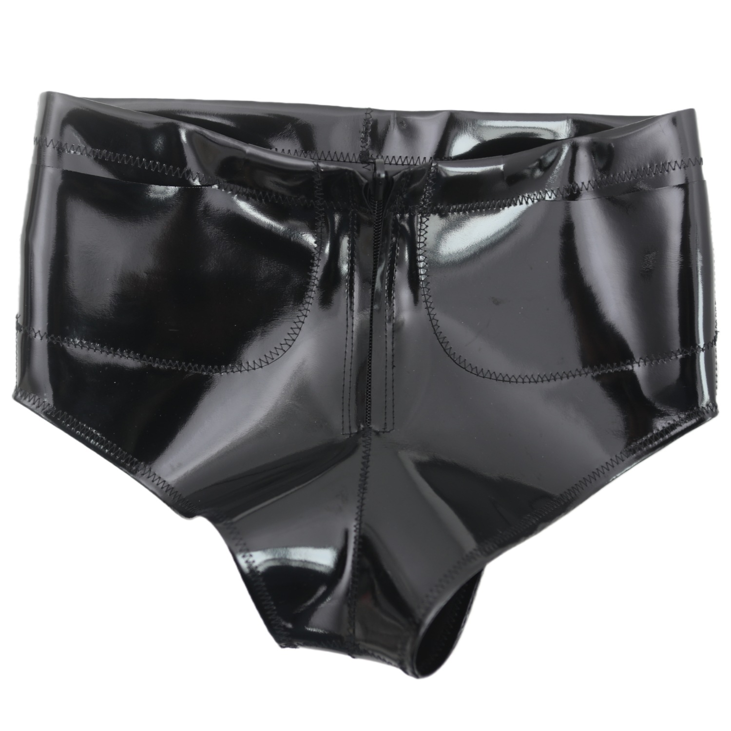 Women Fashion Styles - Women Men Glossy Pocket Shorts Mid-Rise