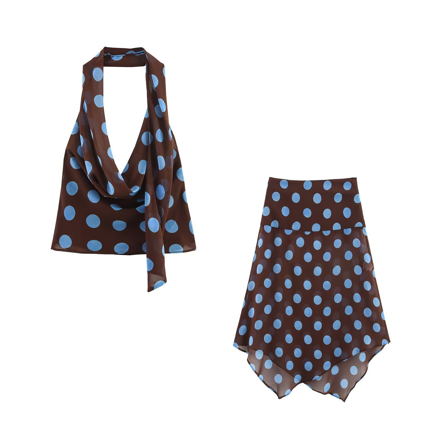 Asymmetric Top Women - Summer new women's thin scarf polka