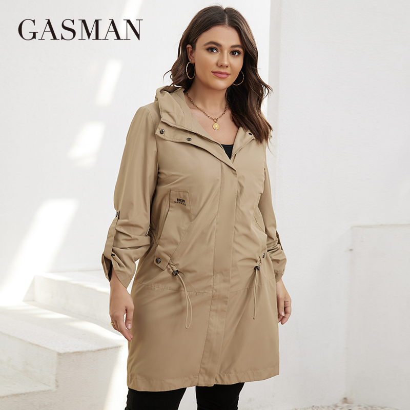 Women'S Fashion Parka - GASMAN Autumn Trench Coat Plus Size