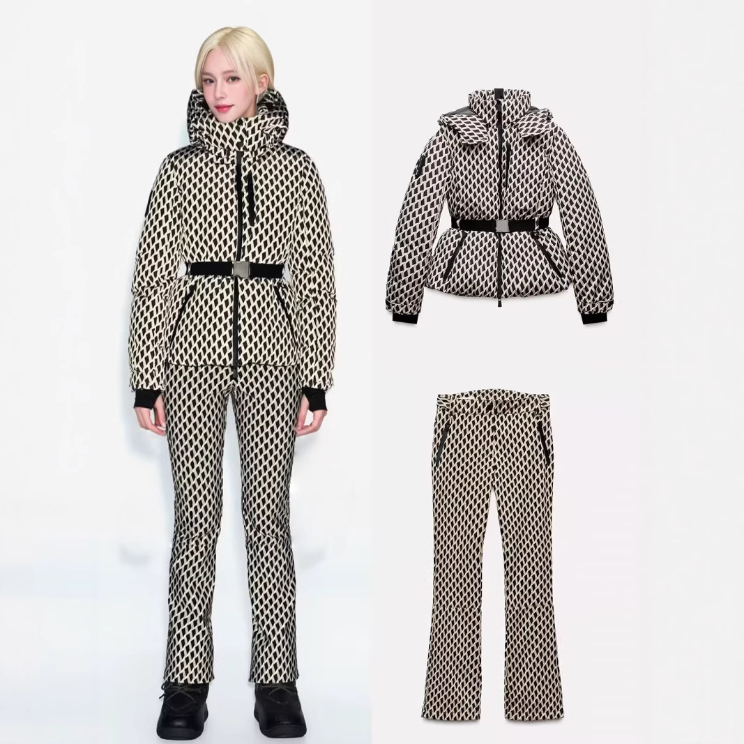 Women'S Fashion Parka - Winter Two Piece Skiing Set Hooded