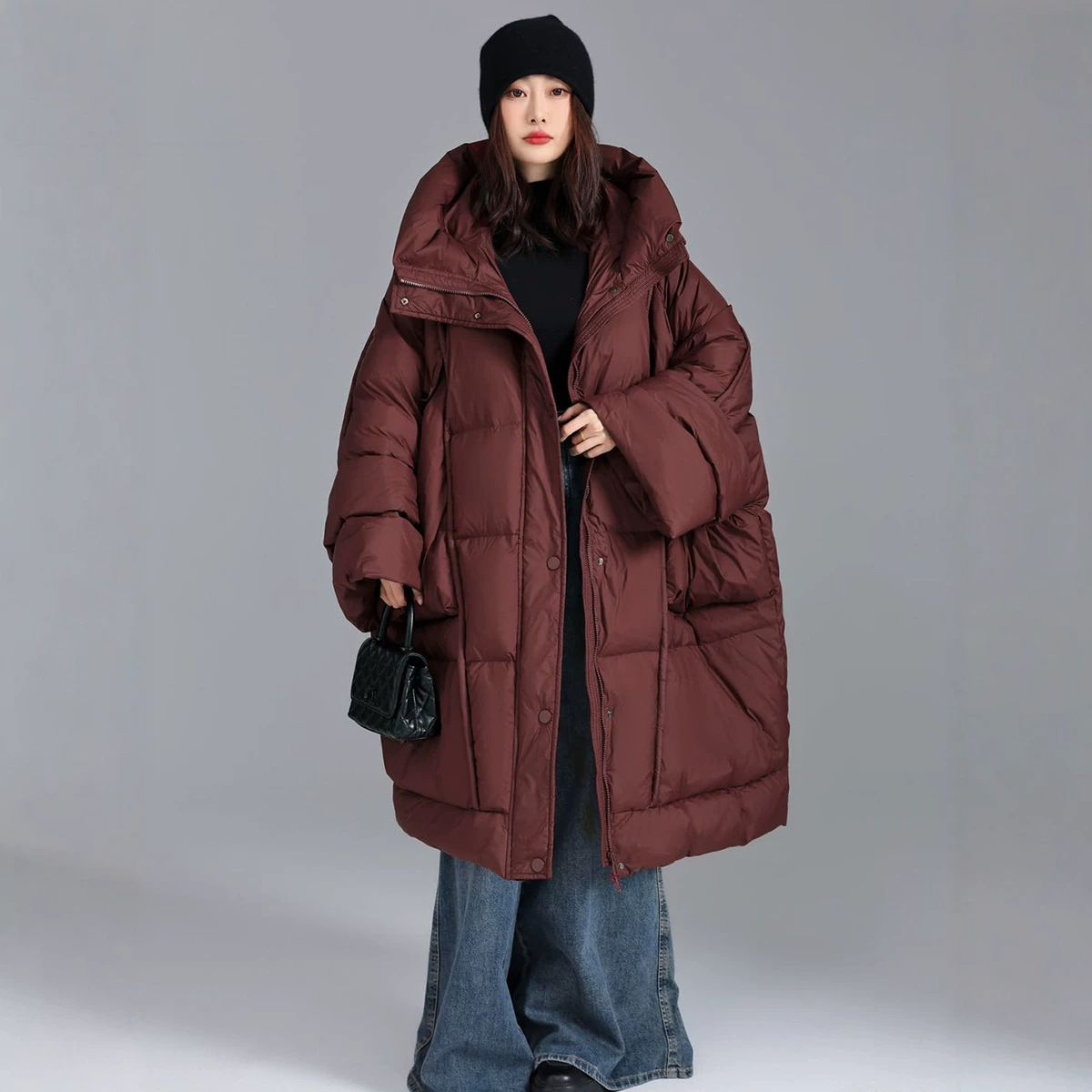 Women'S Fashion Parka - Oversize Mid Length Snow Parka Big