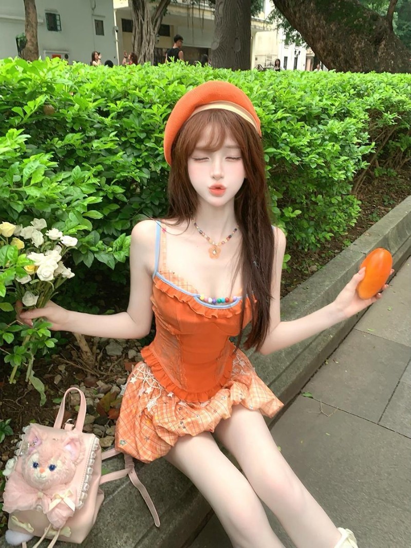 Summer New Orange Dopamine Swe - Asymmetric Top Women review and price