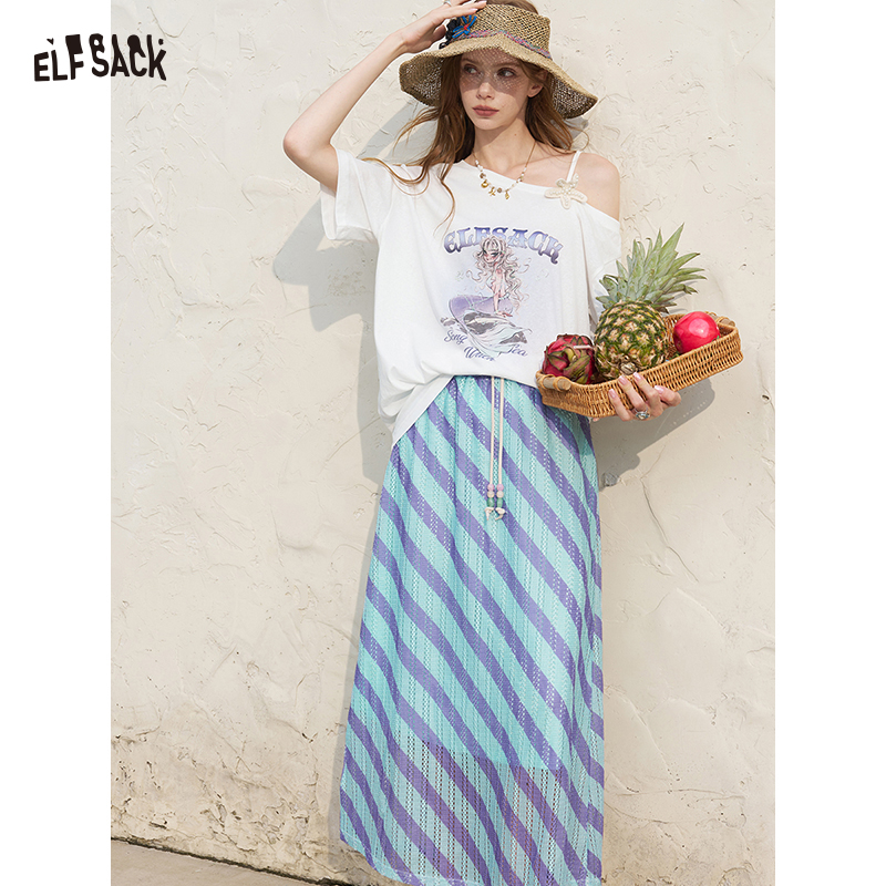 ELFSACK Women's Off Shoulder W - Women'S Fashion Graphic Tees review and price