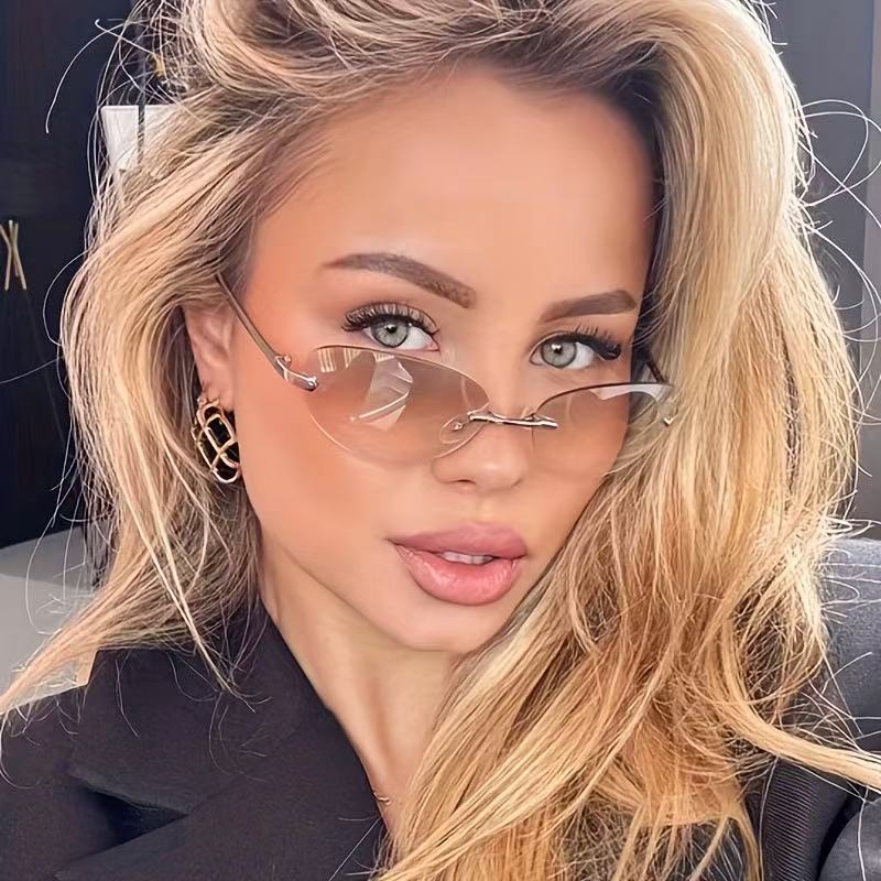 Rimless Oval Sunglasses Women  - Women'S Fashion Eyeglass Frames review and price