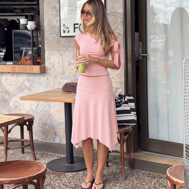 Women 2 Piece Outfit Set Off S - Asymmetric Top Women review and price