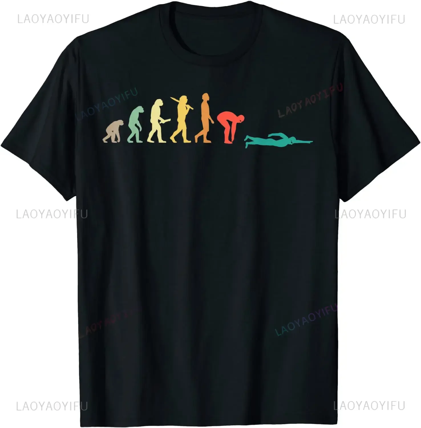 Retro Graphic Swimming Evoluti - Women'S Fashion Graphic Tees review and price