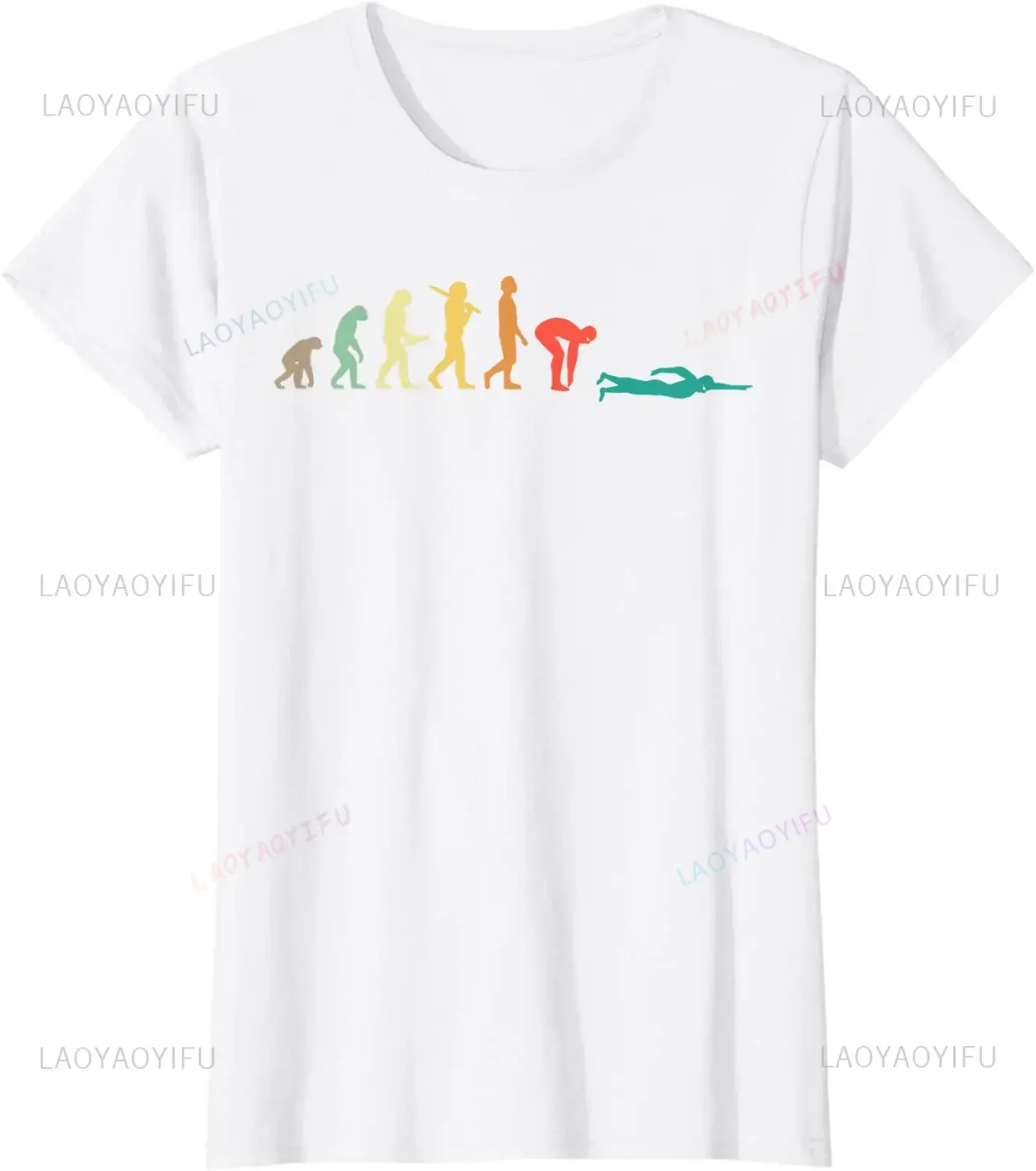 Retro Graphic Swimming Evoluti - Women'S Fashion Graphic Tees review and price