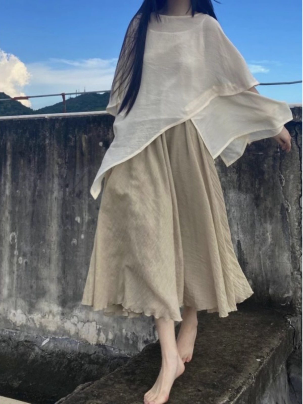 Loose Chinese Style Buddhist Z - Asymmetric Top Women review and price