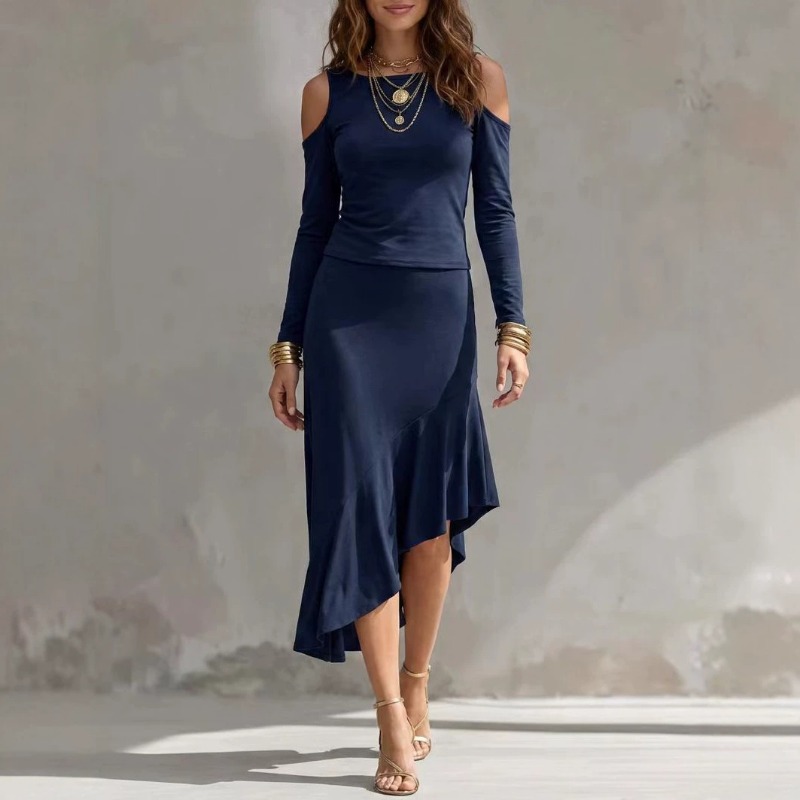 Women Off Shoulder Solid Color - Asymmetric Top Women review and price
