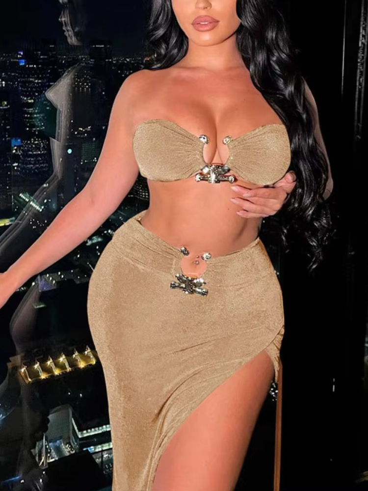 Elegant Sexy Bandeau Top with  - Asymmetric Top Women review and price